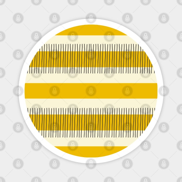 Yellow and black lines Magnet by marufemia